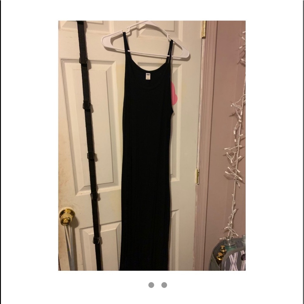 Black calf length Midi Dress
